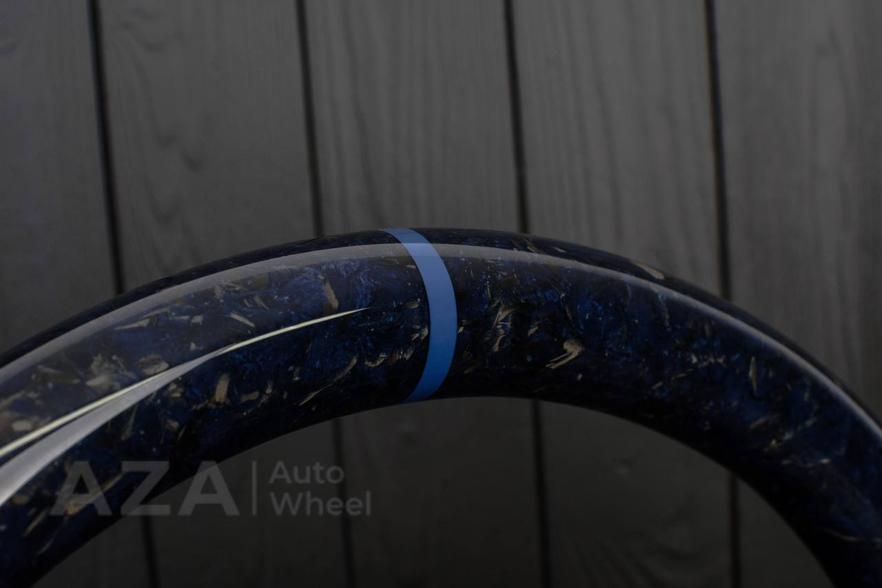 Steering wheel DODGE RAM 1994-1997 Forged blue carbon fiber/Napa italian leather/Blue stripe - Image 9
