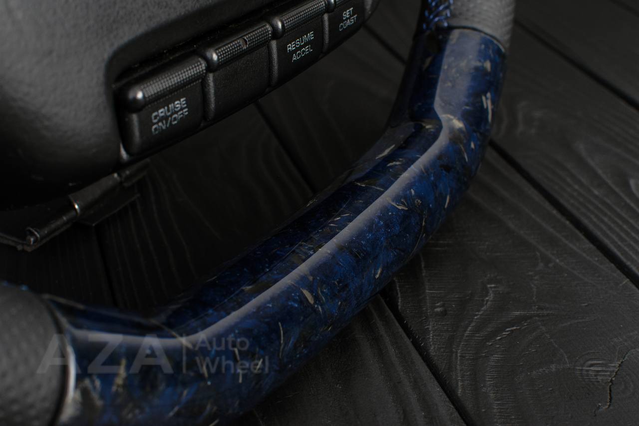 Steering wheel DODGE RAM 1994-1997 Forged blue carbon fiber/Napa italian leather/Blue stripe - Image 13