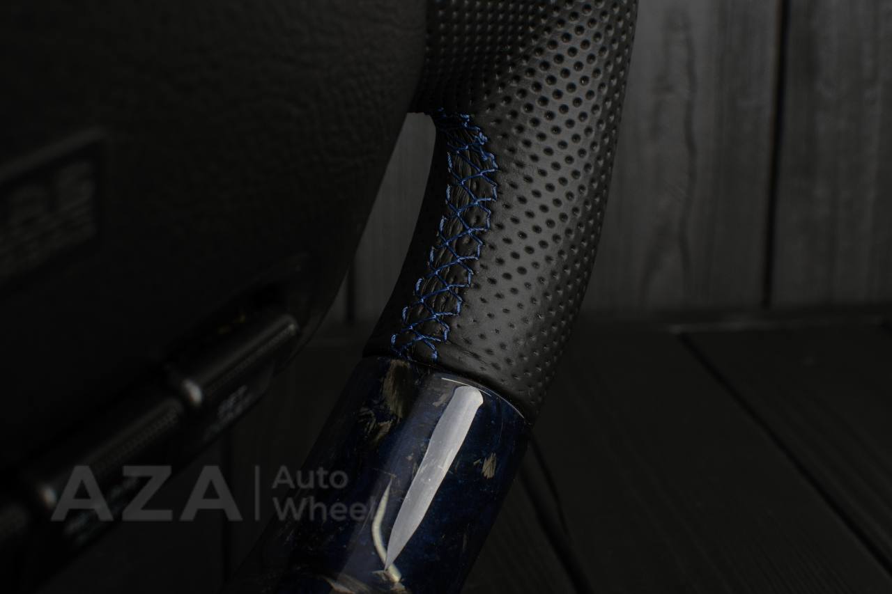 Steering wheel DODGE RAM 1994-1997 Forged blue carbon fiber/Napa italian leather/Blue stripe - Image 15