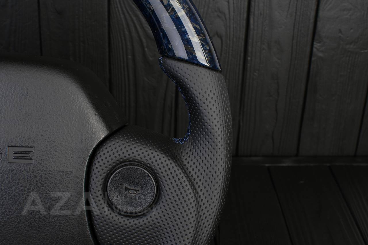 Steering wheel DODGE RAM 1994-1997 Forged blue carbon fiber/Napa italian leather/Blue stripe - Image 16
