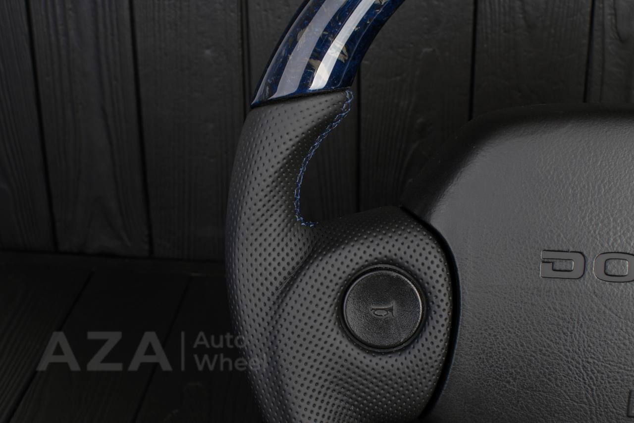 Steering wheel DODGE RAM 1994-1997 Forged blue carbon fiber/Napa italian leather/Blue stripe - Image 18