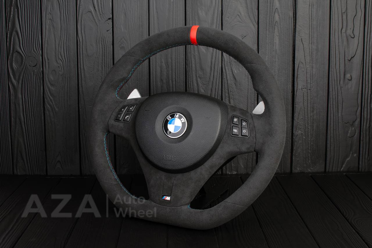 Steering wheel BMW E9X/E8X Alcantara/Red stripe - Image 3