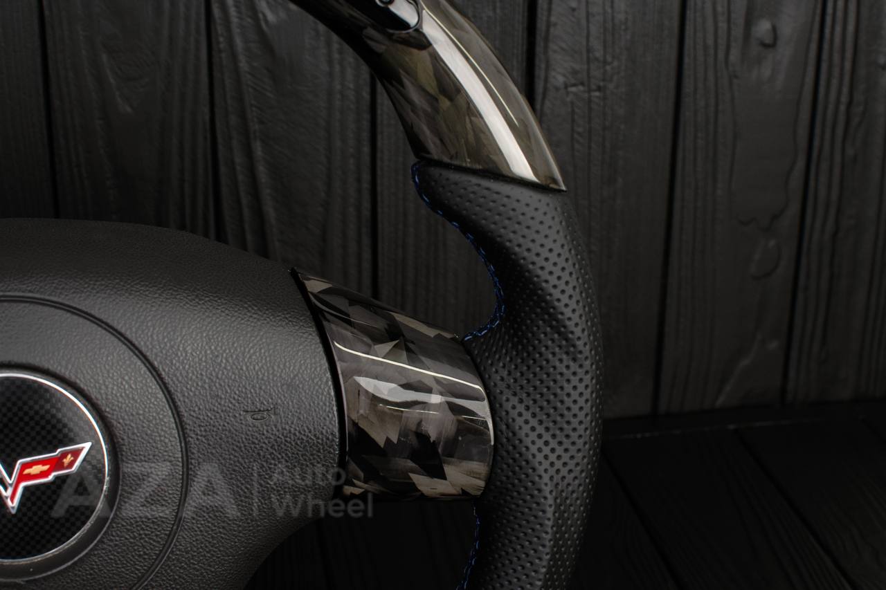 Steering wheel 2006-2011 Corvette C6 Forged carbon fiber/Perforated leather/Led screen - Image 7