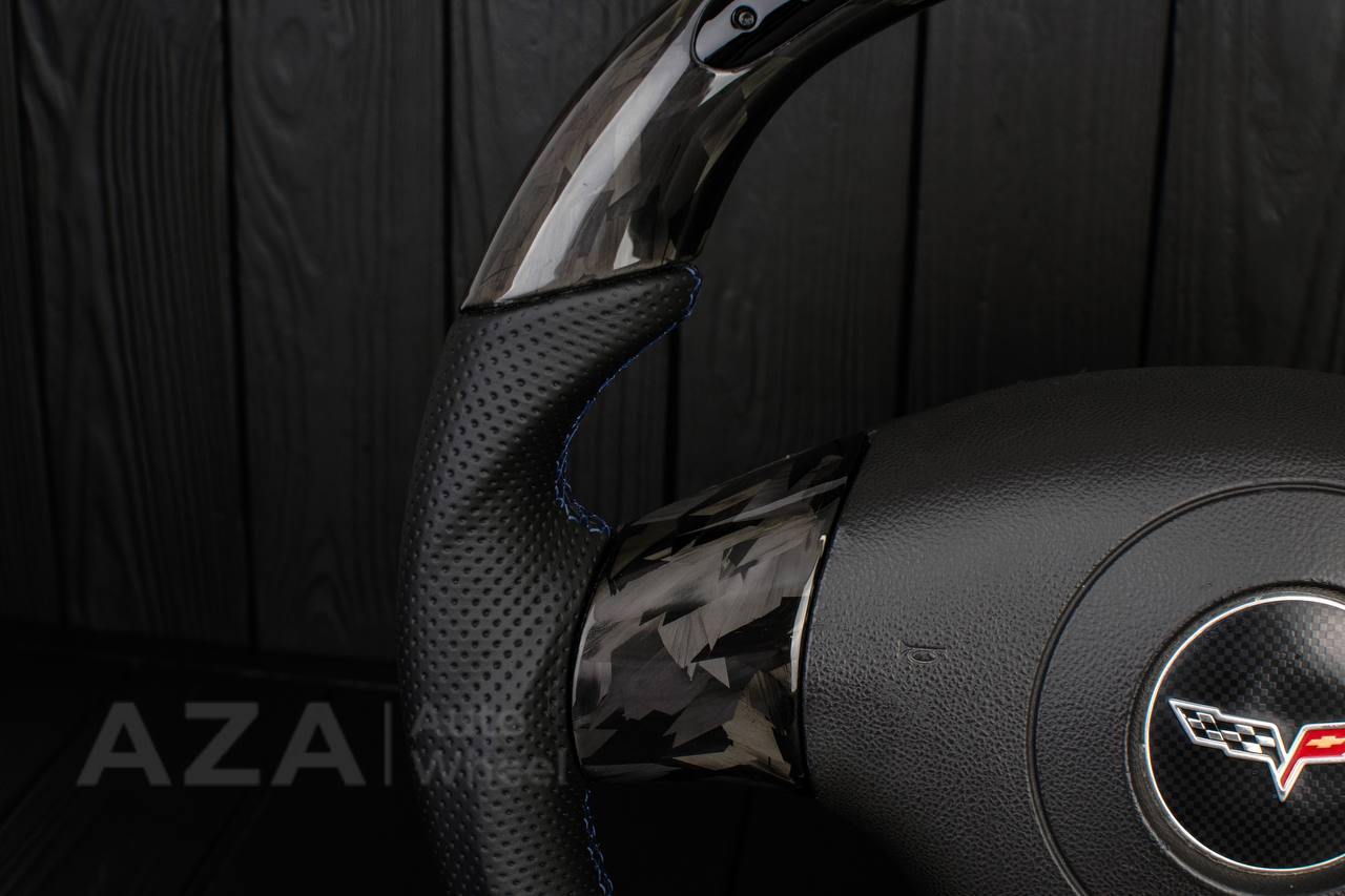 Steering wheel 2006-2011 Corvette C6 Forged carbon fiber/Perforated leather/Led screen - Image 8