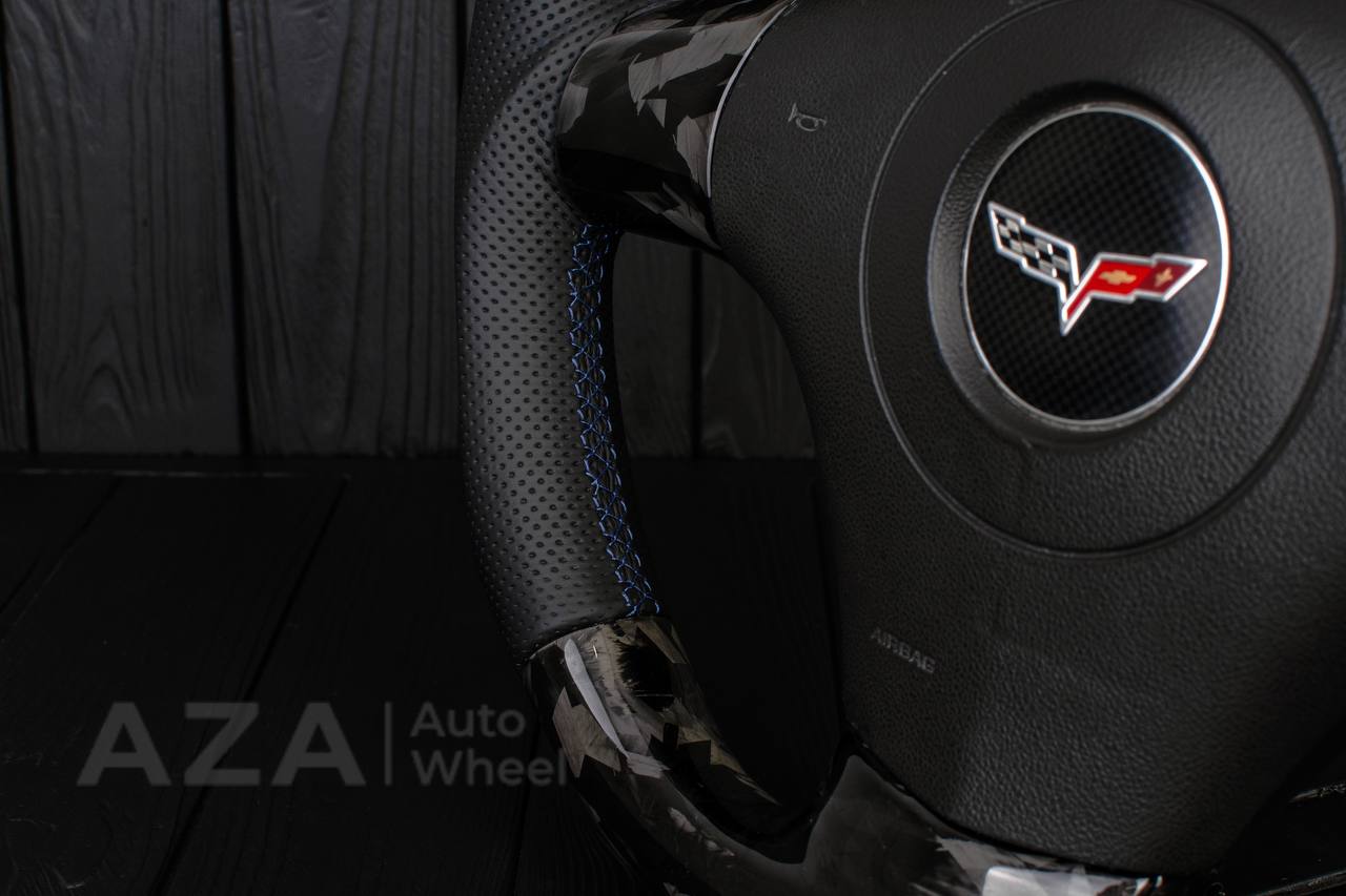 Steering wheel 2006-2011 Corvette C6 Forged carbon fiber/Perforated leather/Led screen - Image 12