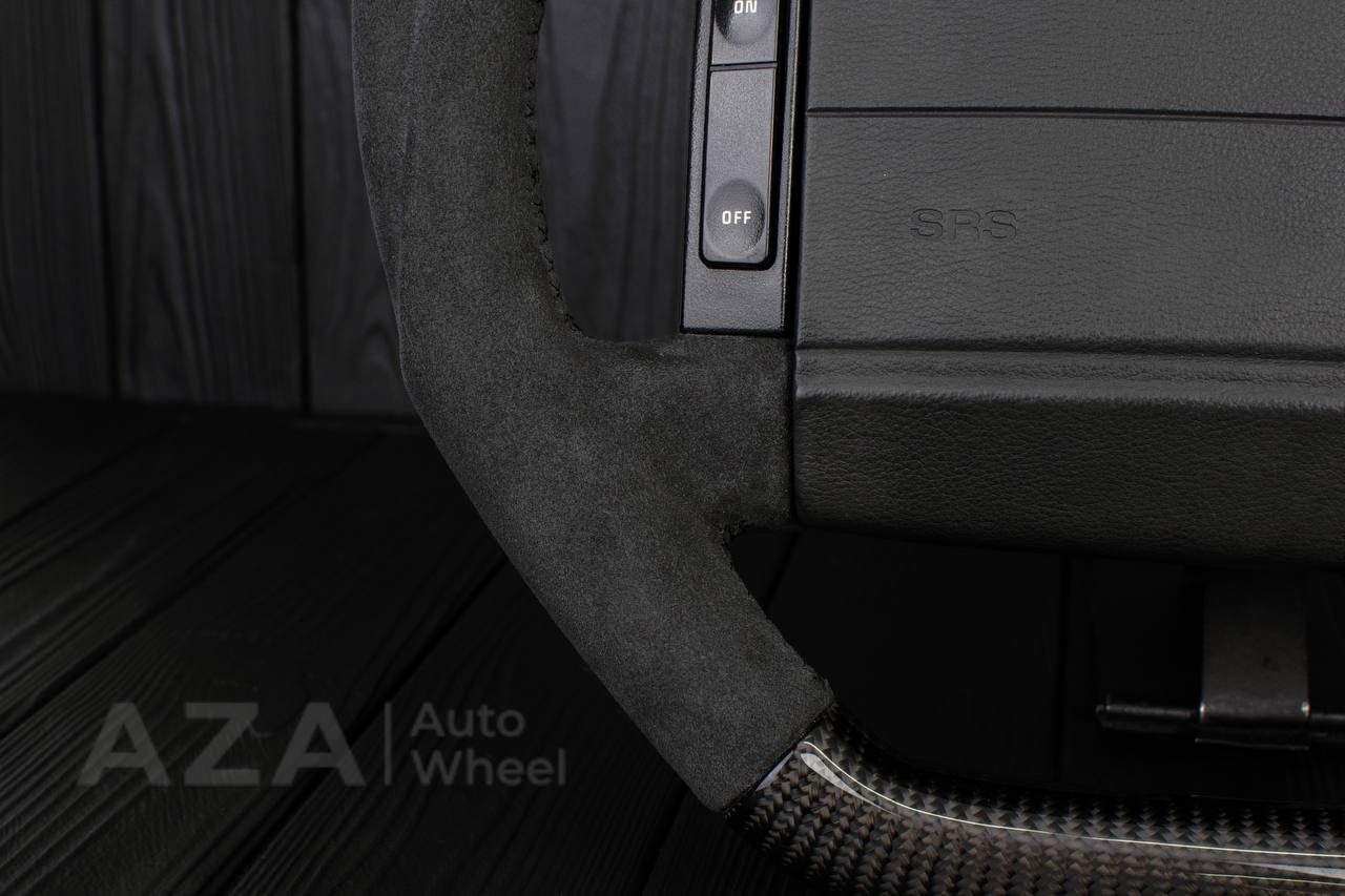 Steering Wheel Fox Body Ford Mustang GT Cobra SVT Saleen Roush Carbon fiber/Alcantara/White stripe (can be any color stripe and stitching) - Image 8