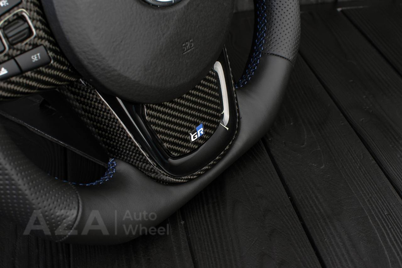Steering wheel 2020+ TOYOTA SUPRA A90/A91+ Napa/Perforated leather/Blue stripe - Image 7