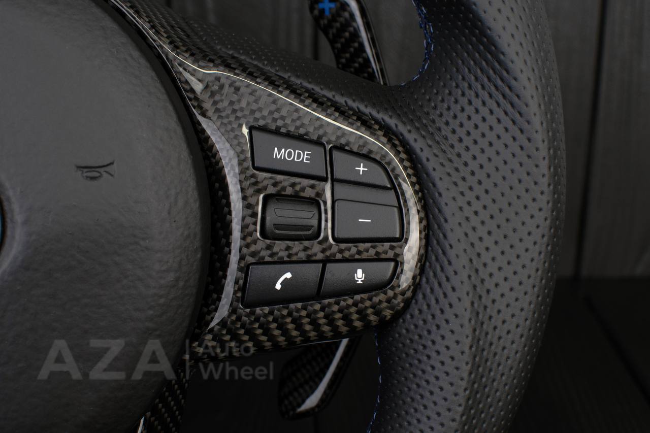 Steering wheel 2020+ TOYOTA SUPRA A90/A91+ Napa/Perforated leather/Blue stripe - Image 12