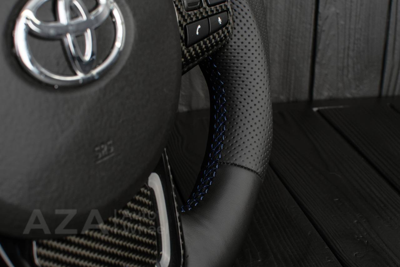 Steering wheel 2020+ TOYOTA SUPRA A90/A91+ Napa/Perforated leather/Blue stripe - Image 13