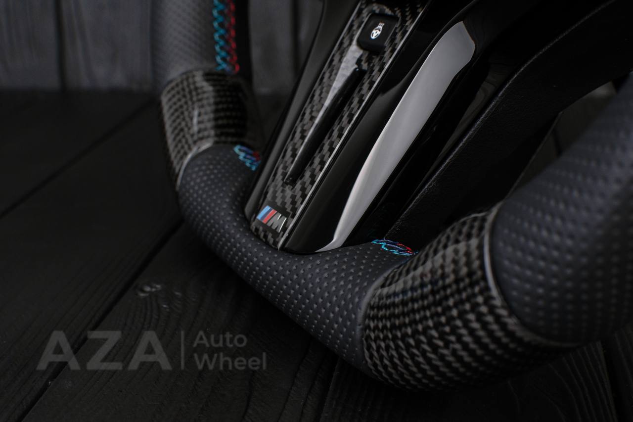 Steering wheel 2017+ BMW F90 M5 G80 M3 M4 M8 X5M X6M X3M X4M Carbon fiber/Perforated leather/M stripe (drivers assist+heated) - Image 5