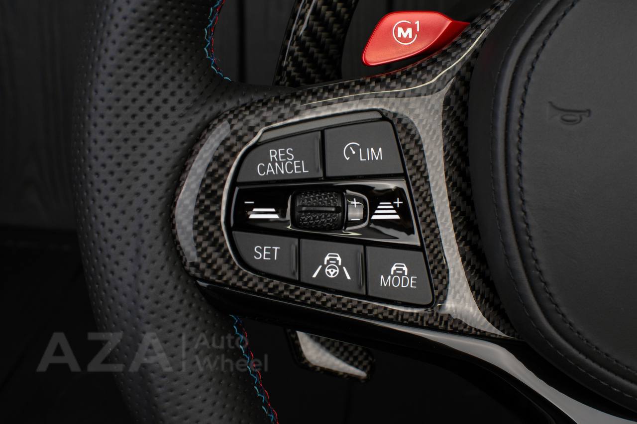 Steering wheel 2017+ BMW F90 M5 G80 M3 M4 M8 X5M X6M X3M X4M Carbon fiber/Perforated leather/M stripe (drivers assist+heated) - Image 10