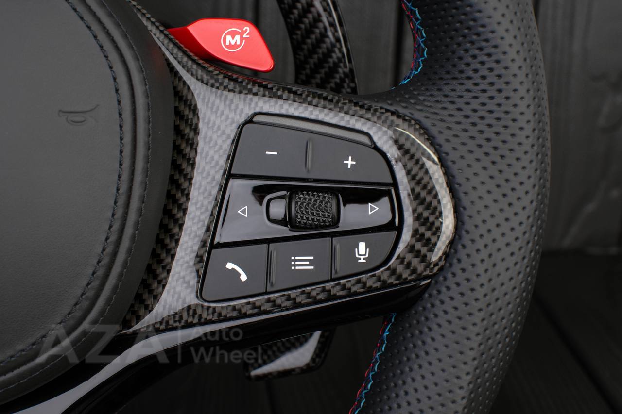 Steering wheel 2017+ BMW F90 M5 G80 M3 M4 M8 X5M X6M X3M X4M Carbon fiber/Perforated leather/M stripe (drivers assist+heated) - Image 12