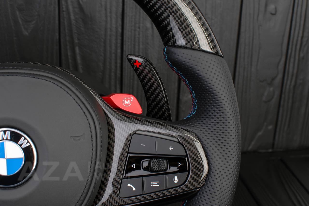 Steering wheel 2017+ BMW F90 M5 G80 M3 M4 M8 X5M X6M X3M X4M Carbon fiber/Perforated leather/M stripe (drivers assist+heated) - Image 14