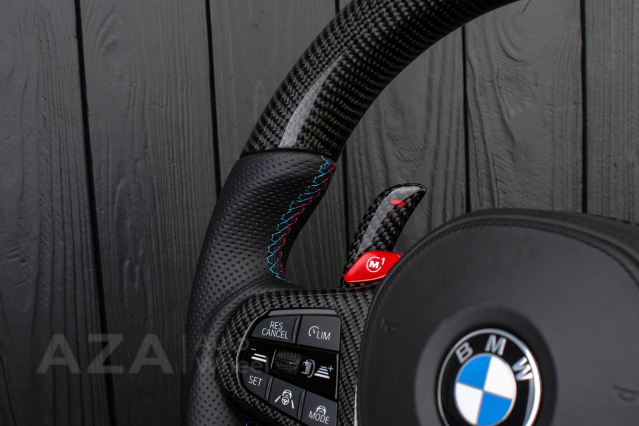 Steering wheel 2017+ BMW F90 M5 G80 M3 M4 M8 X5M X6M X3M X4M Carbon fiber/Perforated leather/M stripe (drivers assist+heated) - Image 16