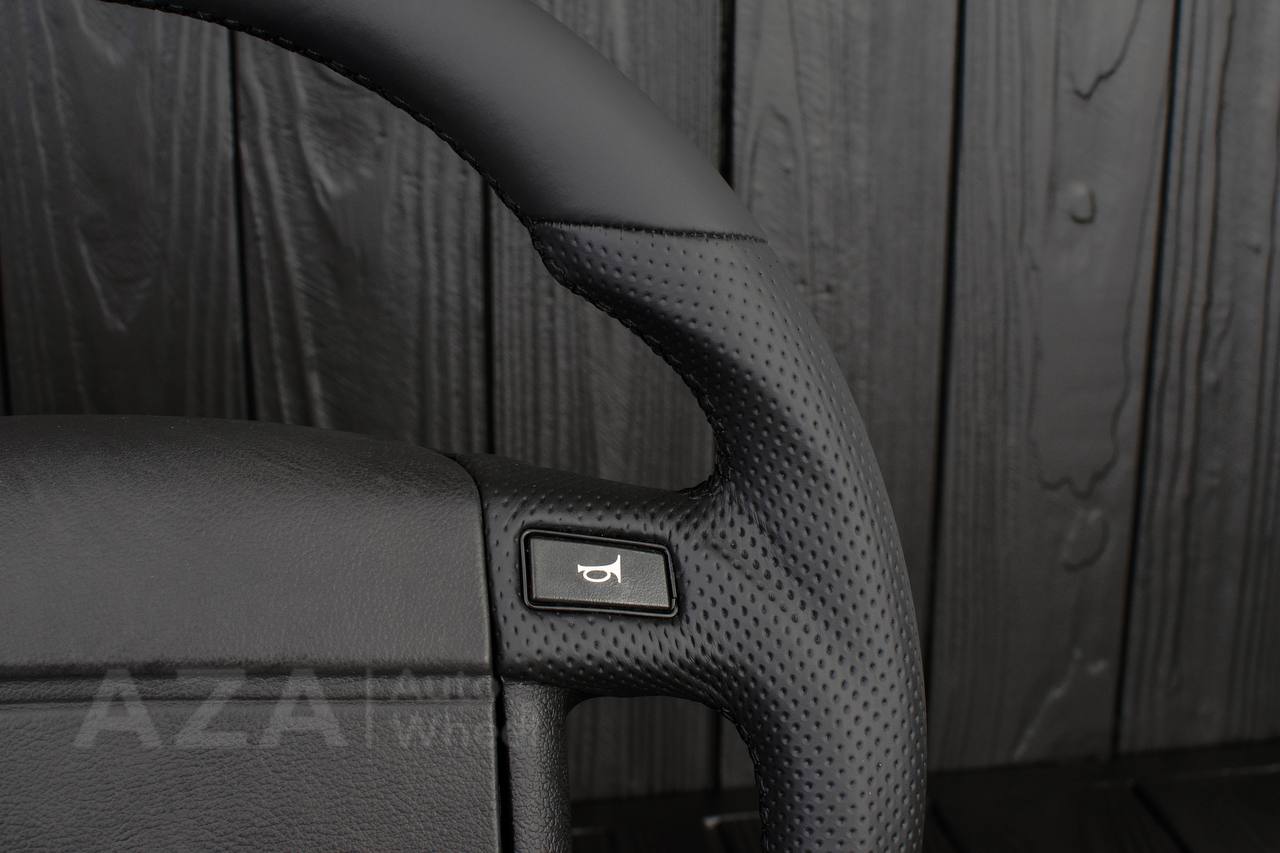 Steering Wheel Fox Body Ford Mustang GT Cobra SVT Saleen Roush Napa/Perforated leather/Blue stripe (can be any color stripe and stitching) - Image 5