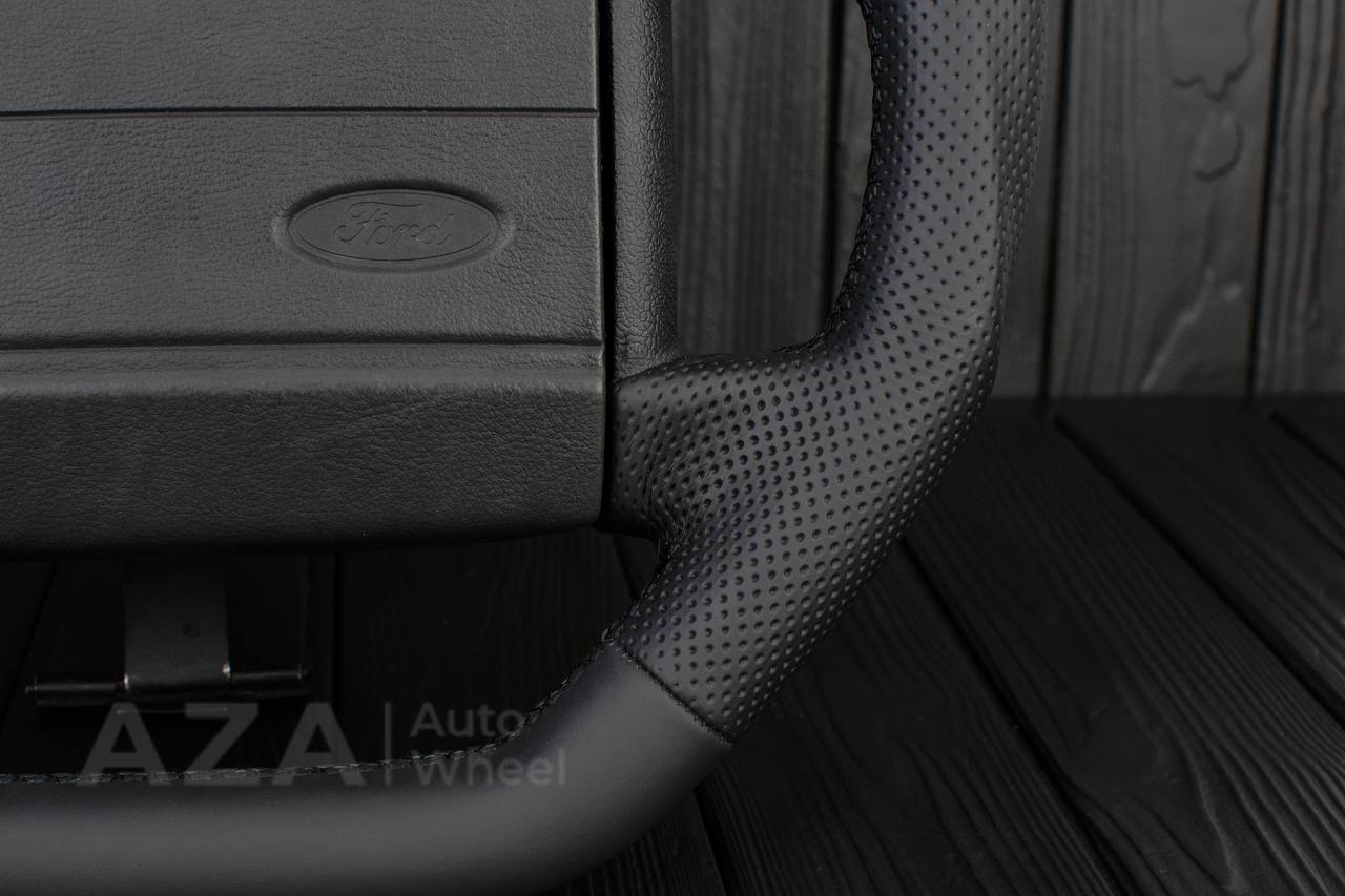 Steering Wheel Fox Body Ford Mustang GT Cobra SVT Saleen Roush Napa/Perforated leather/Blue stripe (can be any color stripe and stitching) - Image 7
