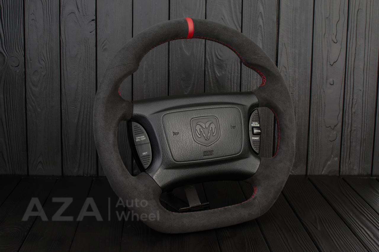 Steering Wheel Dodge Ram Dakota 2nd Gen 1998-2002 Alcantara/Red stripe (can be any color) - Image 3