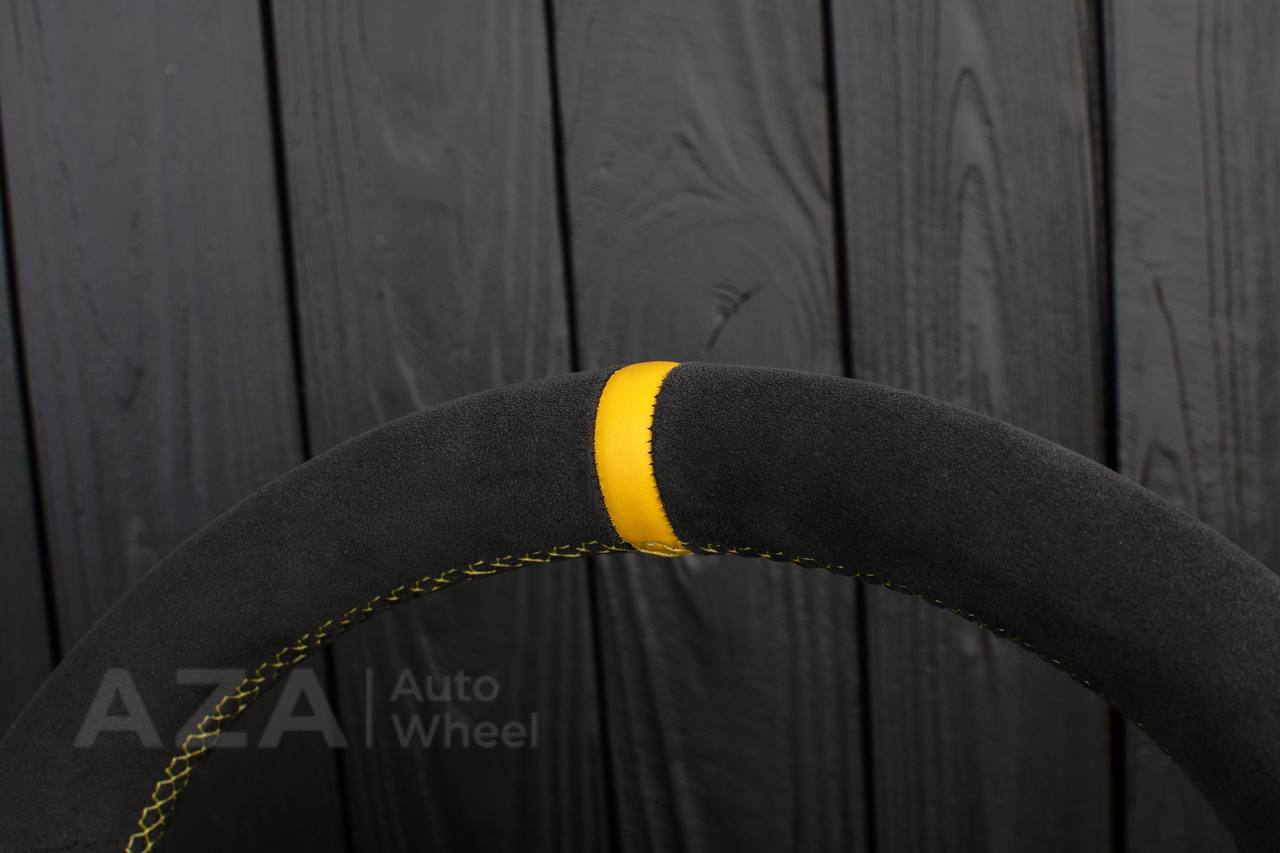 Steering wheel 2020+ TOYOTA SUPRA A90/A91+ Carbon fiber/Alcantara/Yellow stripe (can be any color) - Image 10
