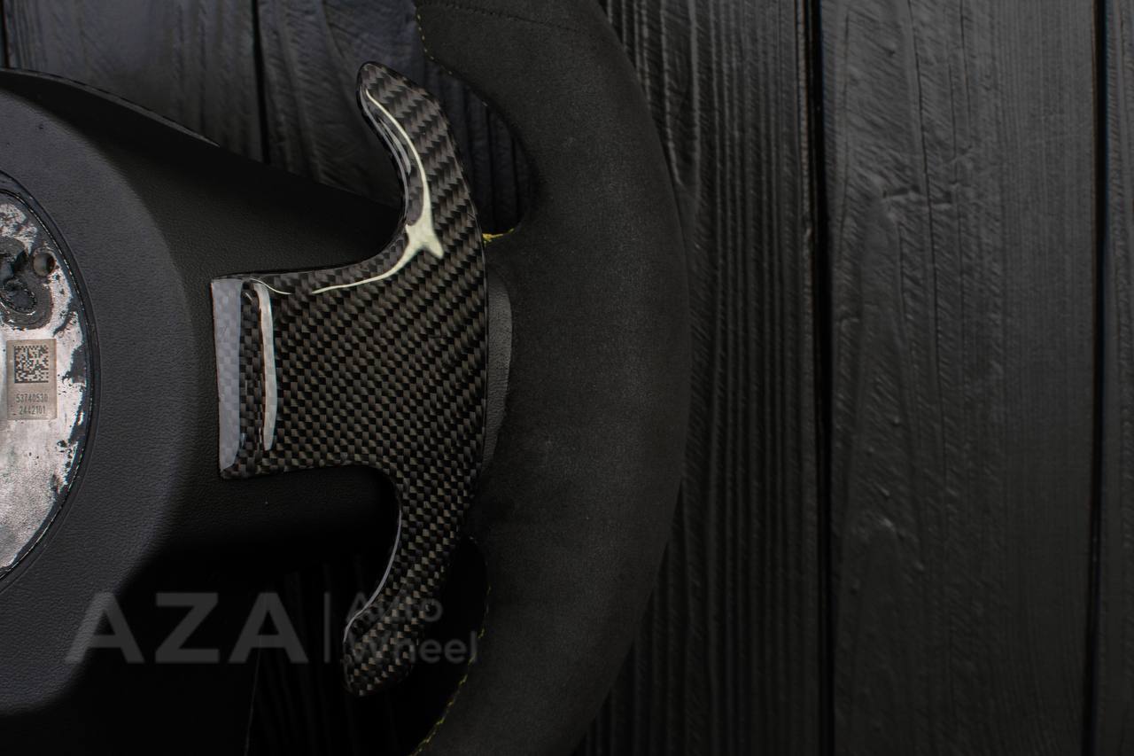 Steering wheel 2020+ TOYOTA SUPRA A90/A91+ Carbon fiber/Alcantara/Yellow stripe (can be any color) - Image 11