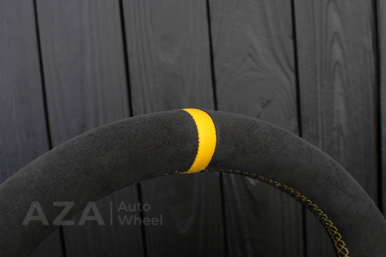 Steering wheel 2020+ TOYOTA SUPRA A90/A91+ Carbon fiber/Alcantara/Yellow stripe (can be any color) - Image 12