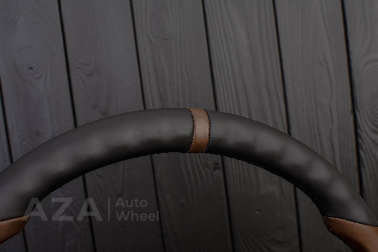 Steering wheel GM, OBS Silverado (1988-1994) Napa black+Cocoa/Cocoa stripe (can be any color stitch) - Image 8