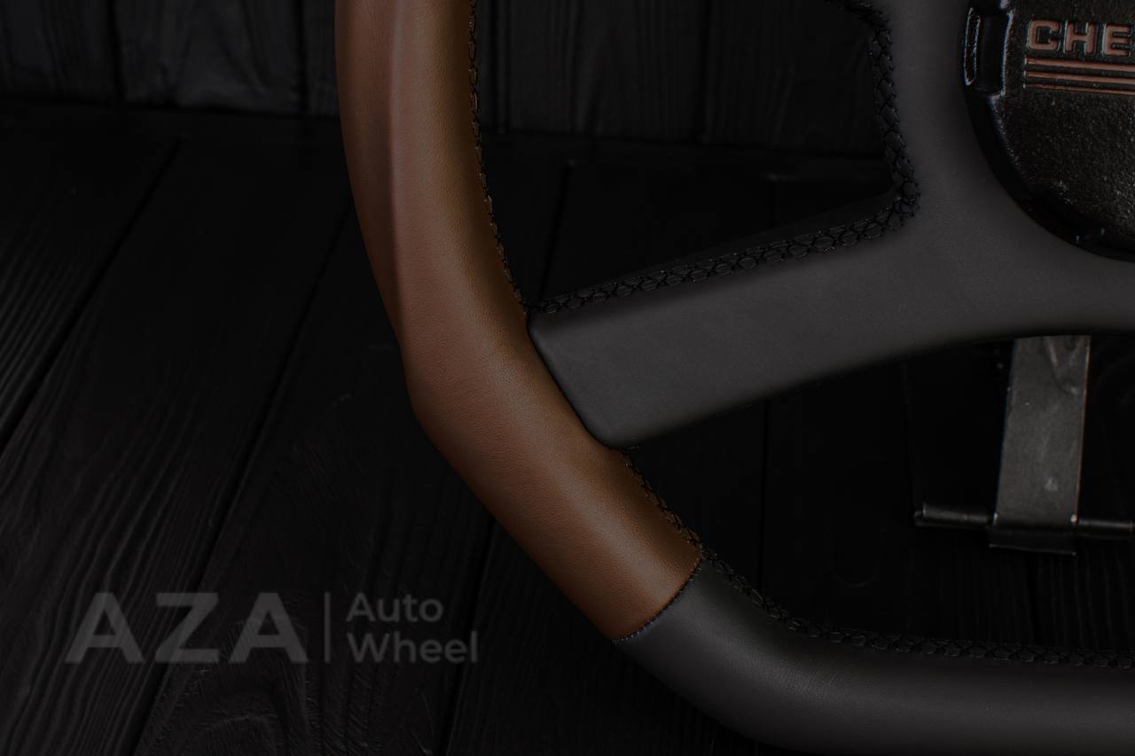 Steering wheel GM, OBS Silverado (1988-1994) Napa black+Cocoa/Cocoa stripe (can be any color stitch) - Image 13
