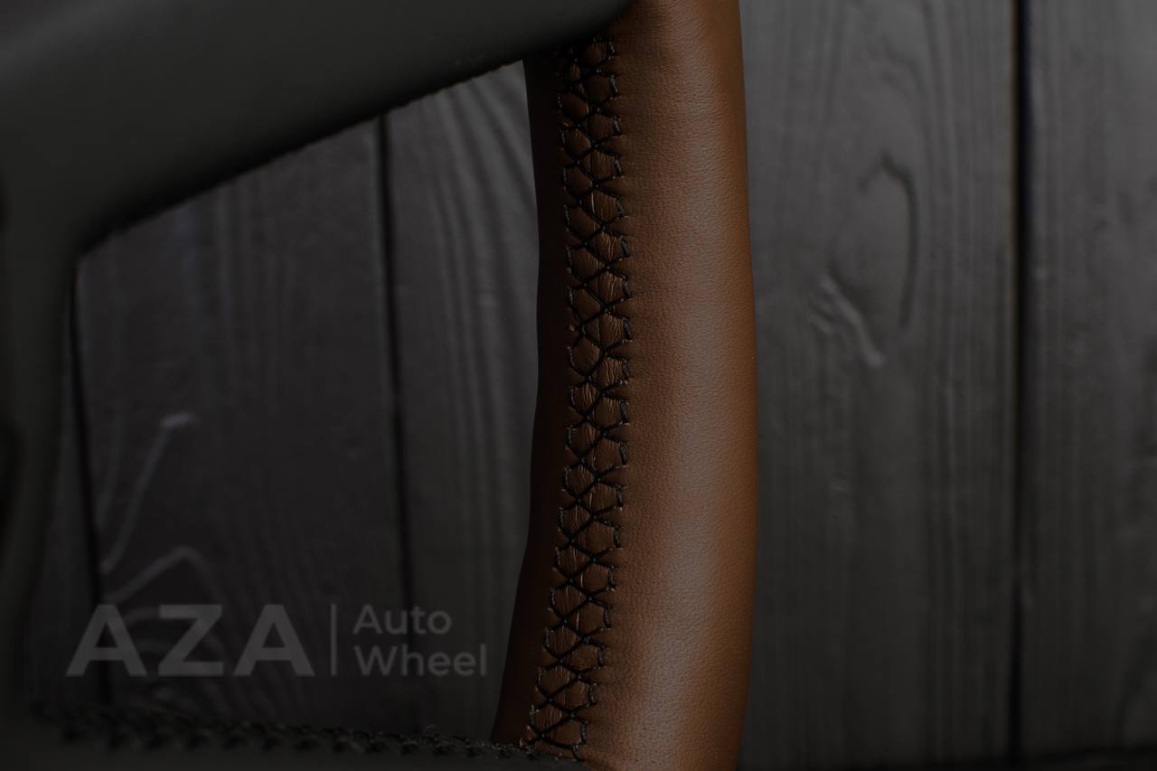 Steering wheel GM, OBS Silverado (1988-1994) Napa black+Cocoa/Cocoa stripe (can be any color stitch) - Image 17