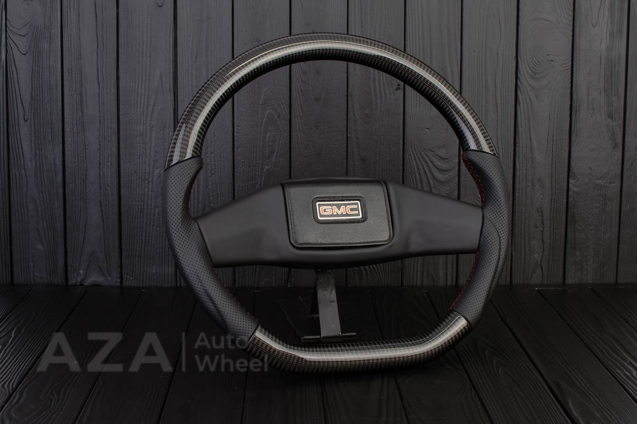 Steering wheel Square Body GM C/K/C10/C5/K5/K10/K20/K30 (1973-1987) Carbon fiber/Perforated leather (can be any color stitching and stripe) - Image 5