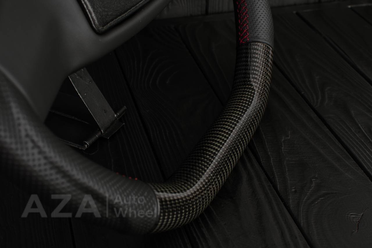 Steering wheel Square Body GM C/K/C10/C5/K5/K10/K20/K30 (1973-1987) Carbon fiber/Perforated leather (can be any color stitching and stripe) - Image 12