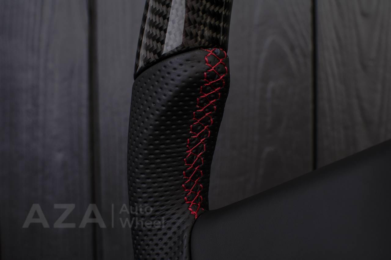 Steering wheel Square Body GM C/K/C10/C5/K5/K10/K20/K30 (1973-1987) Carbon fiber/Perforated leather (can be any color stitching and stripe) - Image 15