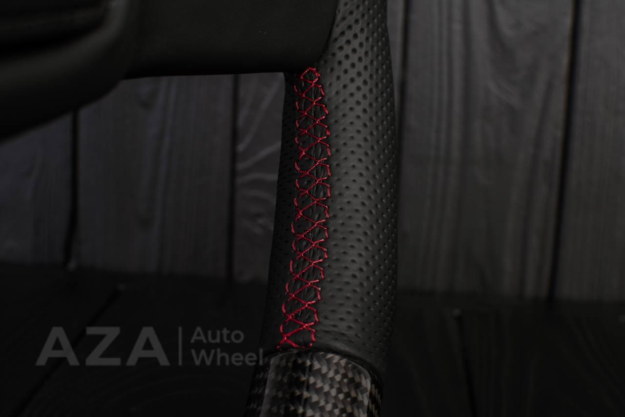 Steering wheel Square Body GM C/K/C10/C5/K5/K10/K20/K30 (1973-1987) Carbon fiber/Perforated leather (can be any color stitching and stripe) - Image 16