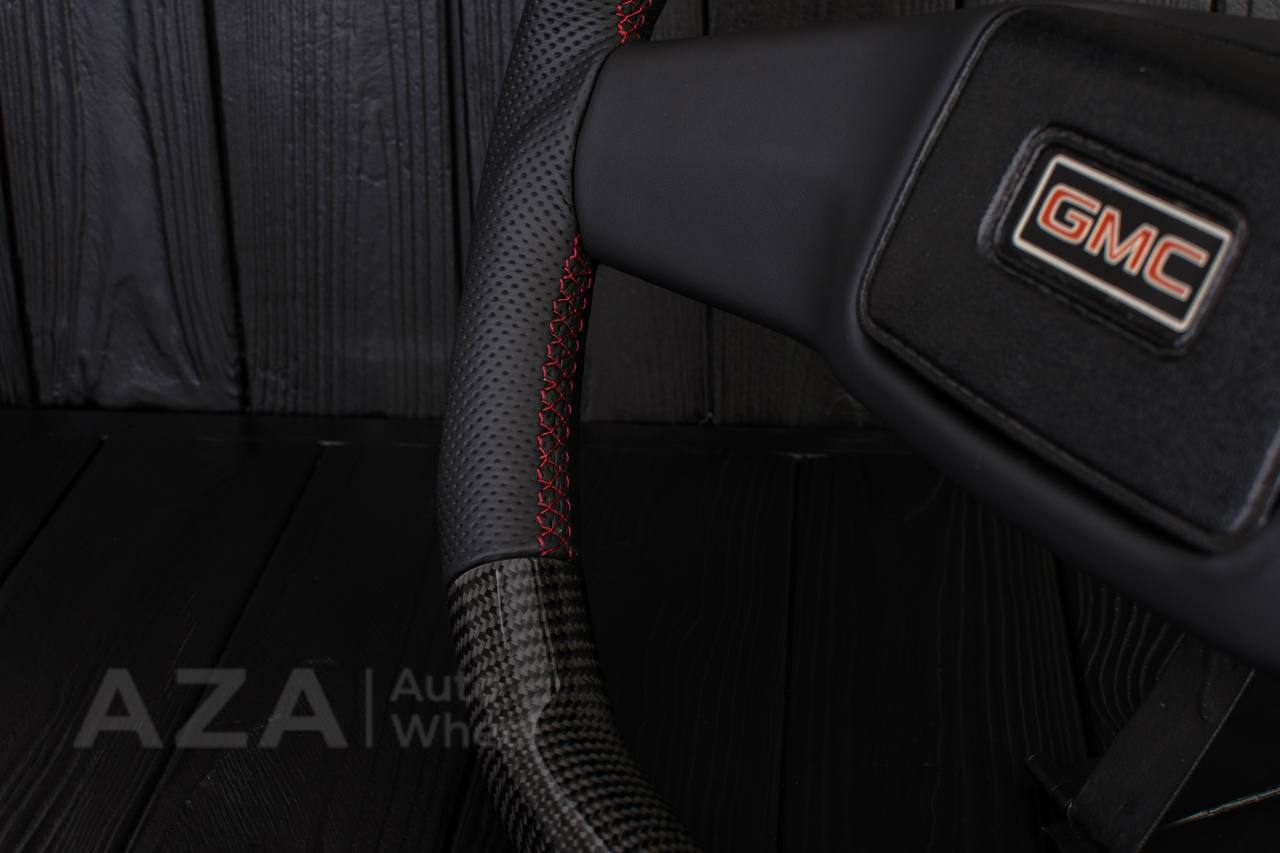 Steering wheel Square Body GM C/K/C10/C5/K5/K10/K20/K30 (1973-1987) Carbon fiber/Perforated leather (can be any color stitching and stripe) - Image 17