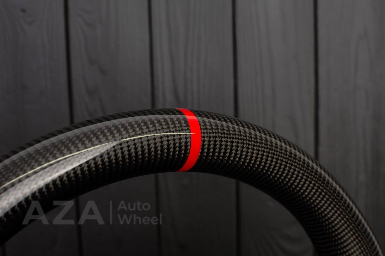 Steering wheel BMW 2011-2016 5/6/7 SERIES Carbon fiber/Alcantara/Red stripe (can be any color) - Image 5