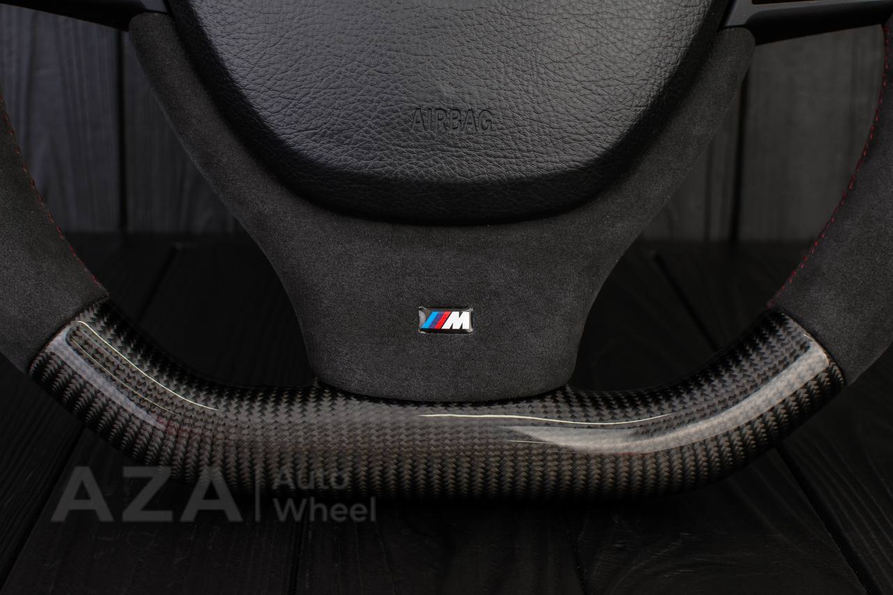 Steering wheel BMW 2011-2016 5/6/7 SERIES Carbon fiber/Alcantara/Red stripe (can be any color) - Image 10