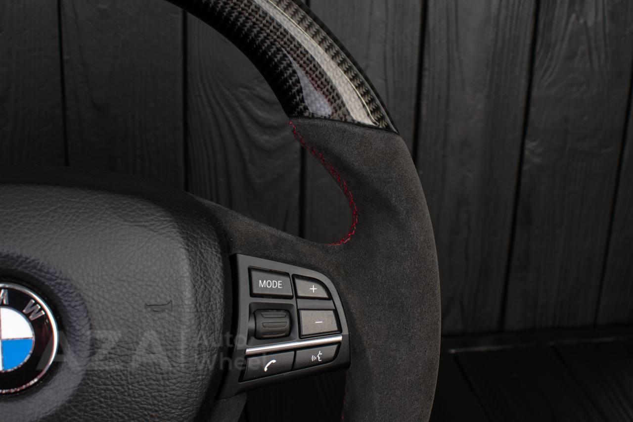 Steering wheel BMW 2011-2016 5/6/7 SERIES Carbon fiber/Alcantara/Red stripe (can be any color) - Image 14
