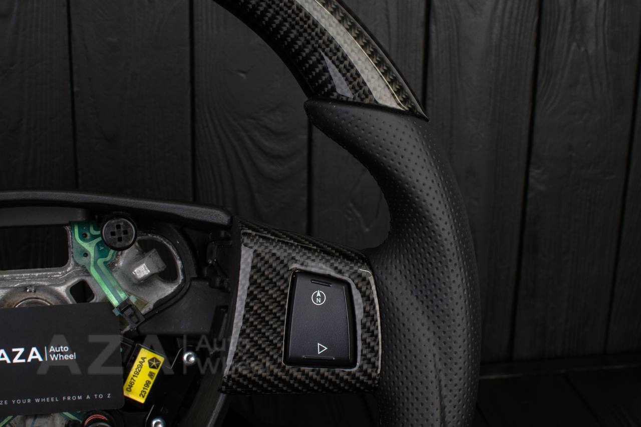 Steering wheel 2005-2010 Jeep Grand Cherokee SRT-8 Carbon fiber/Perforated leather/Can Have Stripe (Any Color) - Image 5