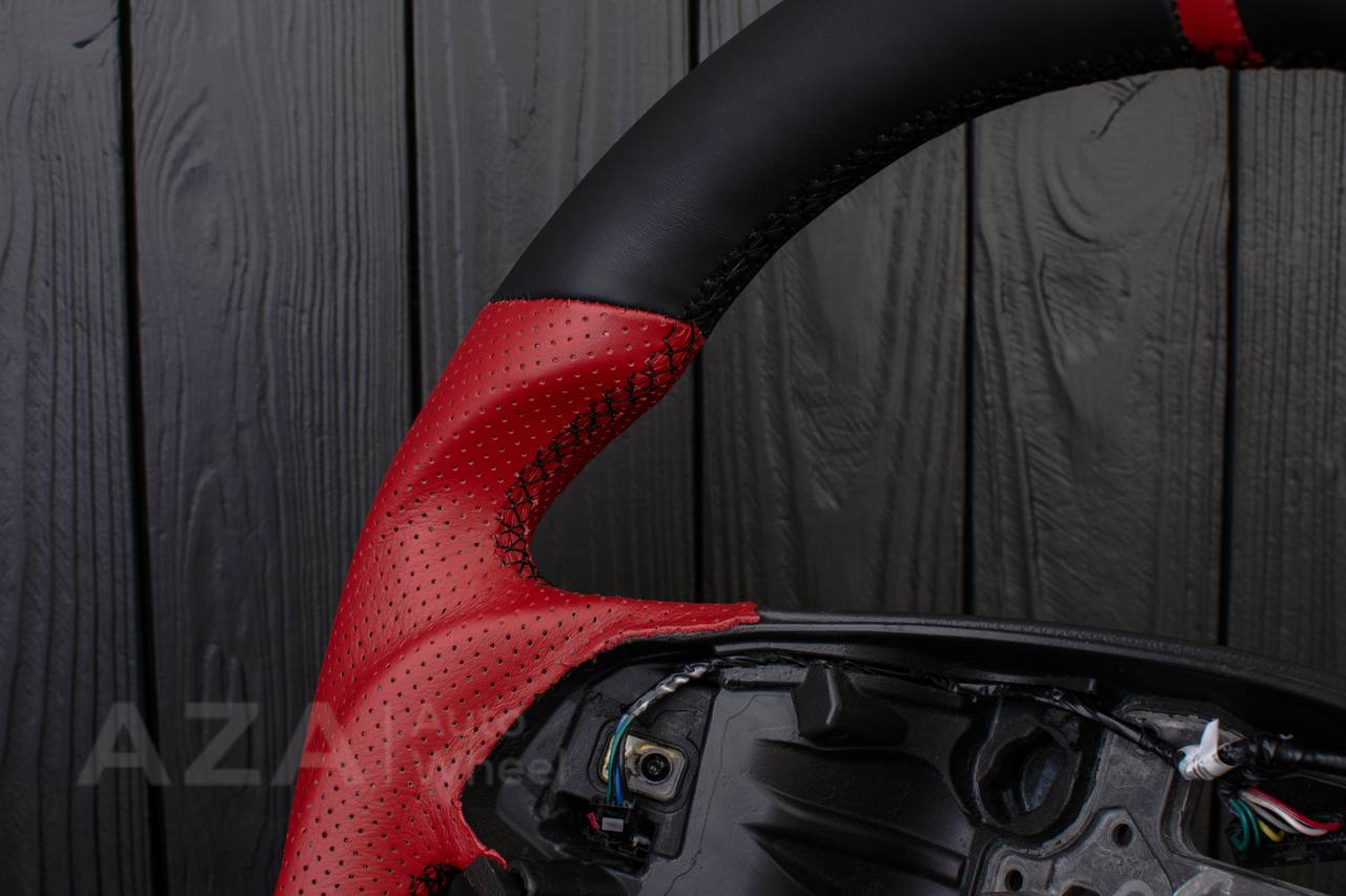 Steering wheel 2014-2020 Chevrolet Impala Napa/Perforated leather/Red Stripe (Any Color) - Image 7
