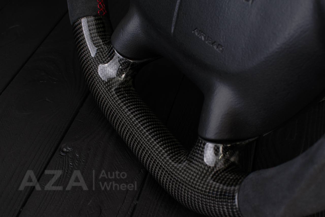 Steering wheel Corvette C5 Reduced diameter Carbon fiber/Alcantara/Red stripe - Image 7