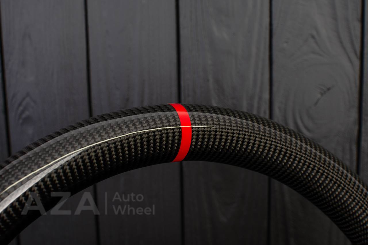 Steering wheel Corvette C5 Reduced diameter Carbon fiber/Alcantara/Red stripe - Image 9