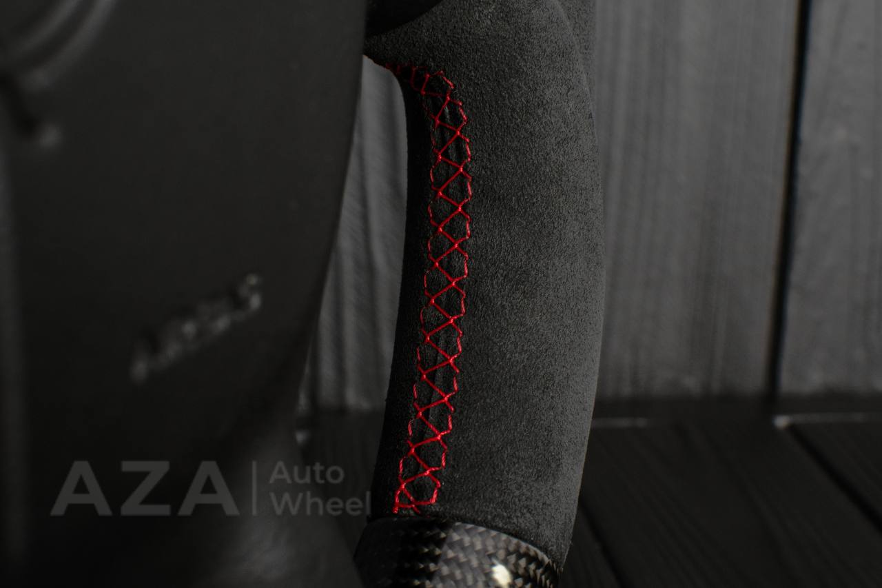 Steering wheel Corvette C5 Reduced diameter Carbon fiber/Alcantara/Red stripe - Image 10