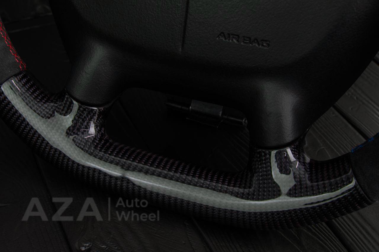 Steering wheel Corvette C5 Reduced diameter Carbon fiber/Alcantara/Blue stripe - Image 10