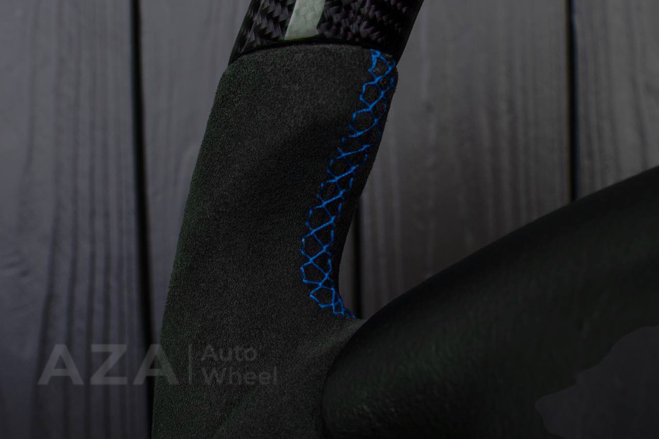 Steering wheel Corvette C5 Reduced diameter Carbon fiber/Alcantara/Blue stripe - Image 13