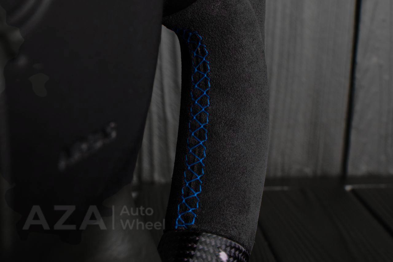 Steering wheel Corvette C5 Reduced diameter Carbon fiber/Alcantara/Blue stripe - Image 14