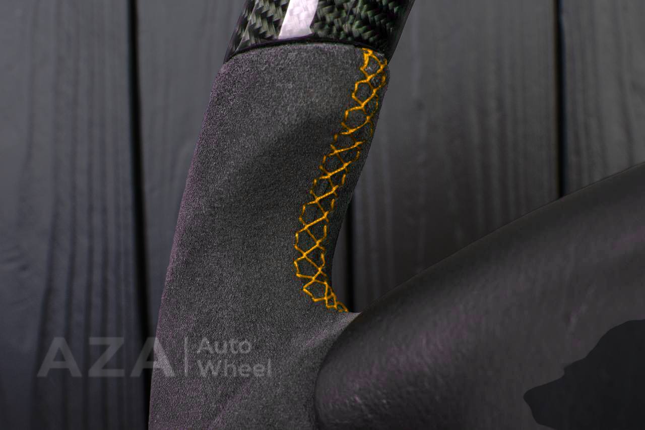 Steering wheel Corvette C5 Reduced diameter Carbon fiber/Alcantara/Yellow stripe - Image 7