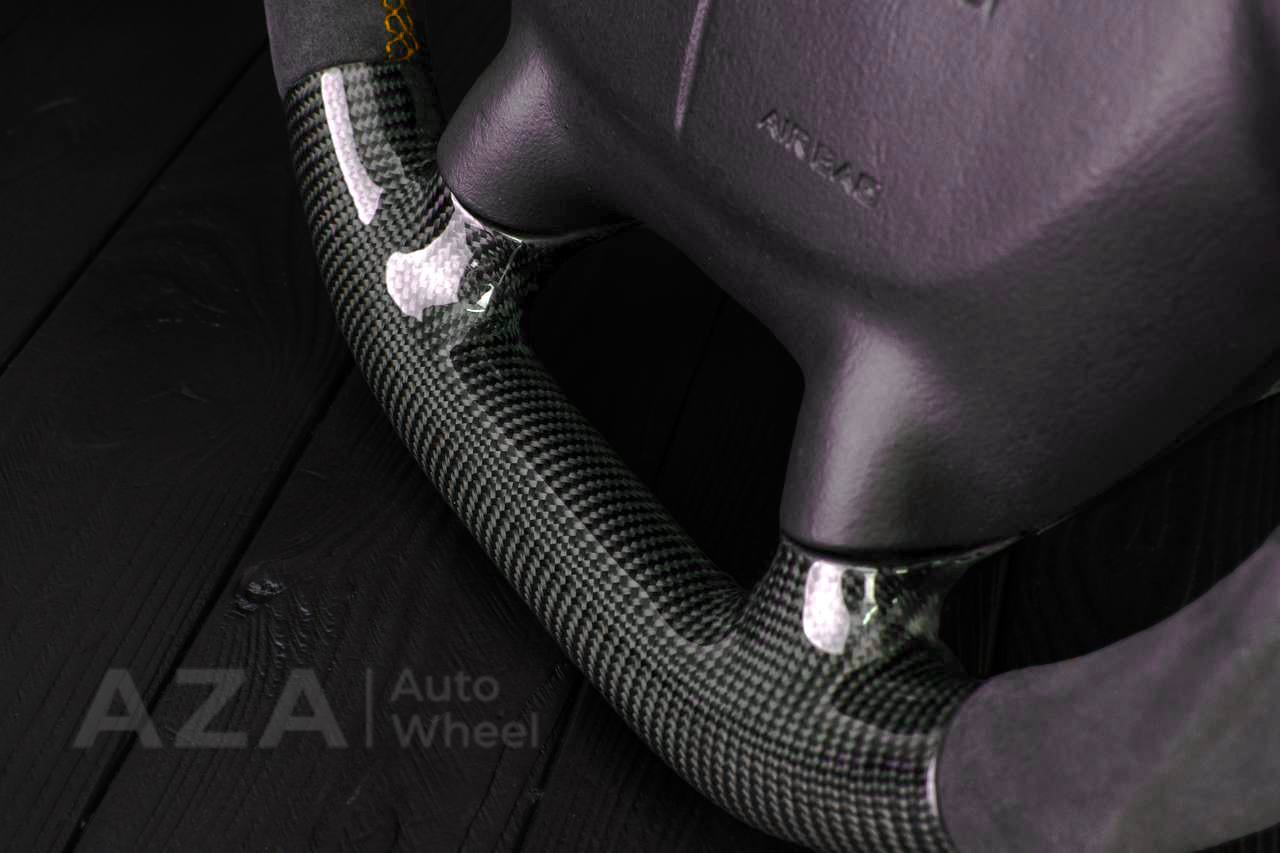 Steering wheel Corvette C5 Reduced diameter Carbon fiber/Alcantara/Yellow stripe - Image 9