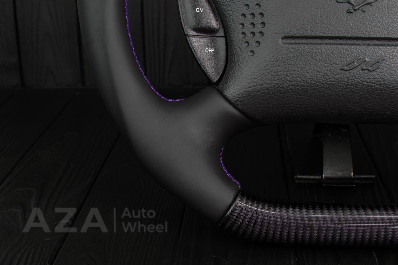 Steering wheel Ford Mustang GT Cobra Carbon fiber/Napa/Purple stripe (can be any color) - Image 10