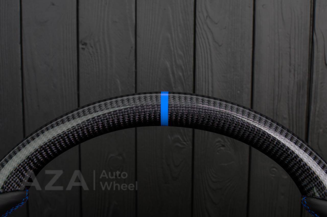 Steering wheel Ford Mustang GT Cobra Carbon fiber/Napa/Blue stripe (can be any color) - Image 7
