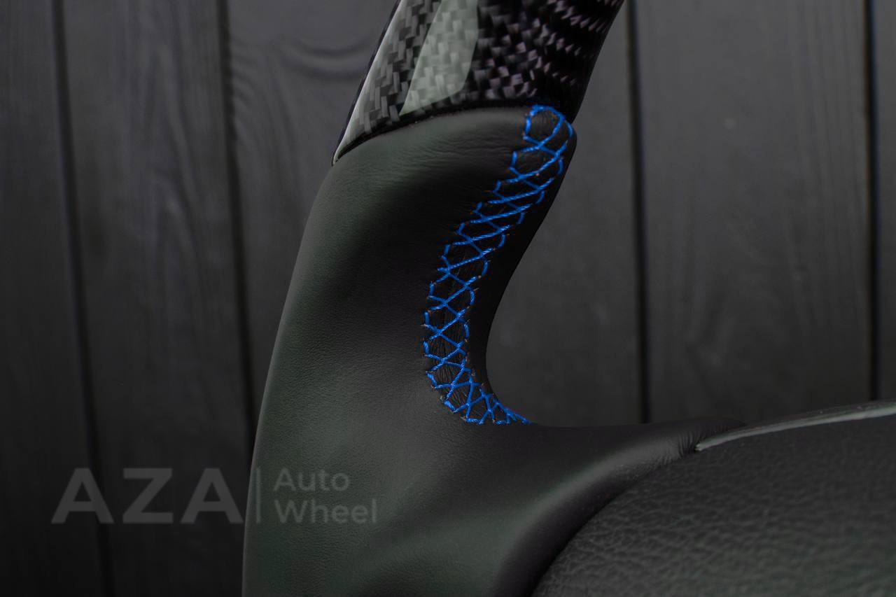 Steering wheel Ford Mustang GT Cobra Carbon fiber/Napa/Blue stripe (can be any color) - Image 9