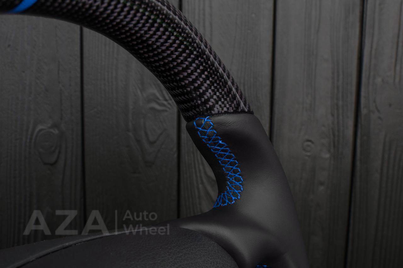 Steering wheel Ford Mustang GT Cobra Carbon fiber/Napa/Blue stripe (can be any color) - Image 14