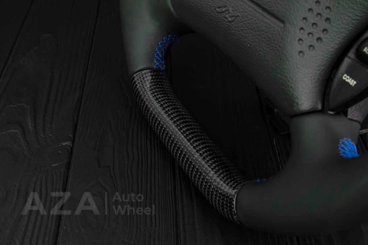 Steering wheel Ford Mustang GT Cobra Carbon fiber/Napa/Blue stripe (can be any color) - Image 16